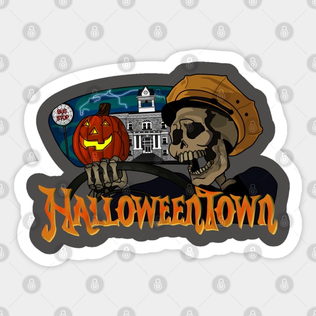 Halloweentown Cab Ride Sticker by Screen Fiend Merch